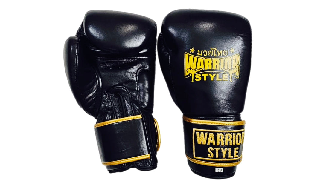 muay thai sparring gear Muay Thai Gloves Black/Metallic Gold / 14 oz