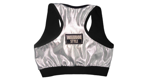 sports bra push up under armour  underwire and the logo 'WARRIOR STYLE' on the front  a product of https://www.shopwarriorstyle.com/