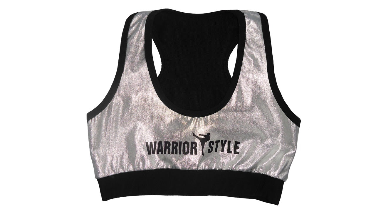 sports bra push up under armour  underwire and the logo 'WARRIOR STYLE' on the front  a product of https://www.shopwarriorstyle.com/