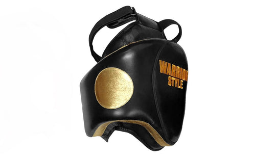 Thigh Pads muay thai elbow pads kick pads karate thai shin pads kick pads wrestling A pair of black leather thigh pads with gold accents, featuring foam padding and a locking nylon waist strap a product of https://www.shopwarriorstyle.com/